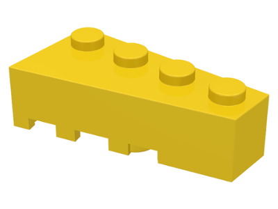 Brick Wedged, Angled 4 x 2 Right in Yellow