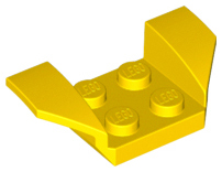 Mudguard 2 x 4 with 2 x 2 Studs and Flared Wings in Yellow