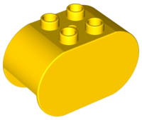 Duplo Brick 2 x 4 x 2 Rounded Ends in Yellow