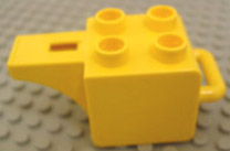Duplo Whistle (For Humans) with 4 Studs and Latch in Yellow