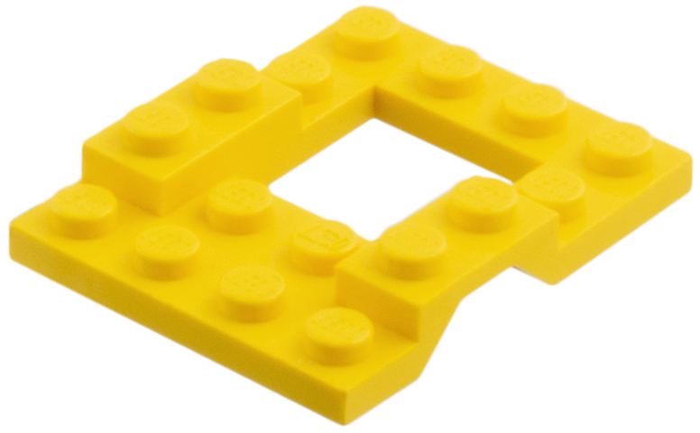 Vehicle Base 4 x 5 with Wheel Arches, 2 x 2 Opening in Yellow