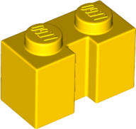 Brick Special 1 x 2 with Groove in Yellow