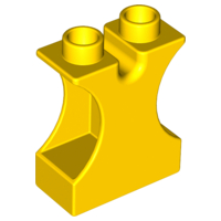Duplo Brick 1 x 2 x 2 with Side Cutouts and Channel in Top in Yellow