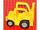 Duplo Forklift Truck with Two Large Front Black Wheels and Two Small Rear Black Wheels in Yellow