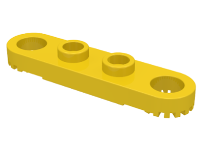 Technic Plate 1 x 4 with Toothed Ends in Yellow