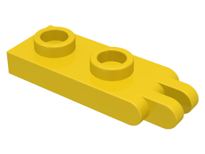 Hinge Plate 1 x 2 with 2 Fingers and Hollow Studs in Yellow
