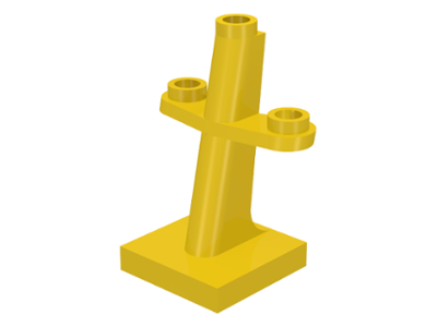 Boat, Mast 2 x 2 x 3 Inclined with Stud on Top and Two Sides in Yellow