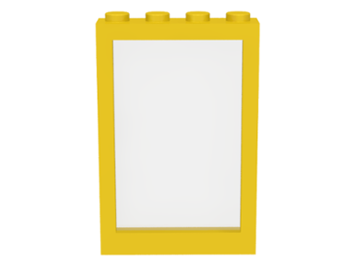 Window 1 x 4 x 5 with Fixed Glass in Yellow