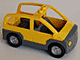 Duplo Car with 2 Studs on Roof, Dark Bluish Gray Base in Yellow