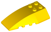 Brick Wedged, Curved 6 x 4 Triple in Yellow