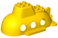 Duplo Boat / Submarine Top 10 x 6 x 3 1/2 in Yellow