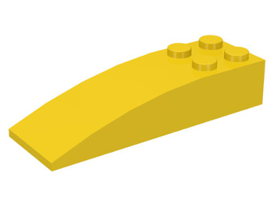 Brick Curved 6 x 2 in Yellow