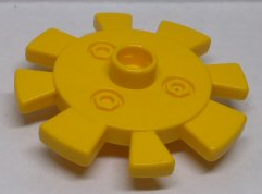 Duplo Flower Gear with 8 Teeth, Metal Bolts Design in Yellow