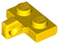 Hinge Plate 1 x 2 Locking with 1 Finger on Side, with Groove in Yellow