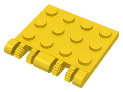 Hinge Plate 3 x 4 Locking Dual 2 Finger, 9 Teeth in Yellow