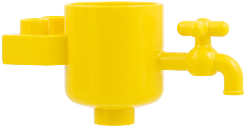 Duplo Water Tank and Tap with 1 x 2 Plate in Yellow