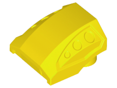 Brick Curved 2 x 2 No Studs - 3 Recessed Side Ports in Yellow