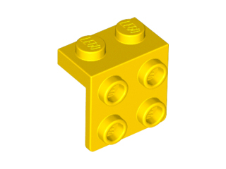 Bracket 1 x 2 - 2 x 2 in Yellow