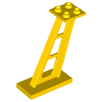 Support 2 x 4 x 5 Stanchion Inclined [5mm wide posts] in Yellow
