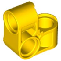 Technic Pin Connector Perpendicular 2 x 2 Bent in Yellow