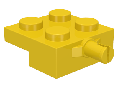 Plate Special 2 x 2 with Wheel Holder in Yellow