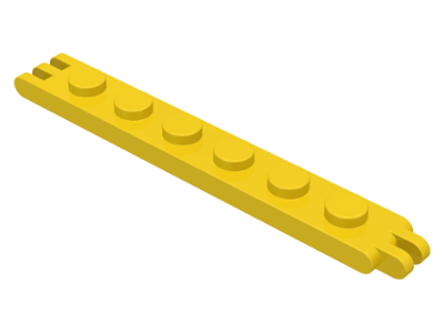Hinge Plate 1 x 6 with 2 and 3 Fingers On Ends in Yellow