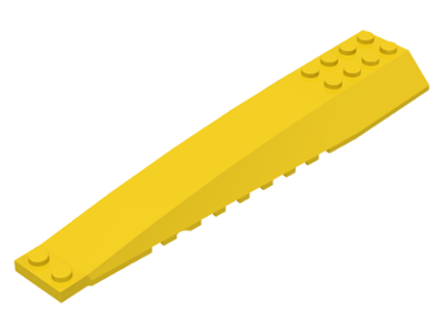Brick Wedged, Curved 16 x 4 Triple with Inner Ridges in Yellow