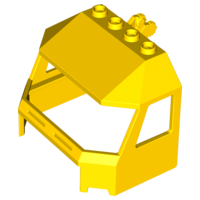 Windscreen 4 x 6 x 4 Cab with Hinge and 1 x 4 Bottom Cutout in Yellow