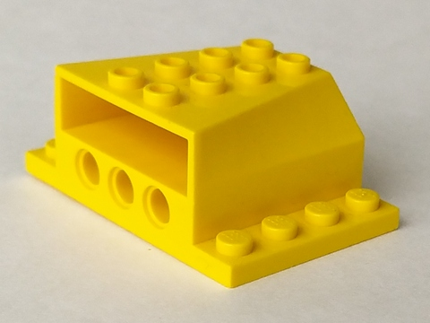 Engine Block 4 x 6 x 2 with Wedged Center, Recessed Edges and Pin Holes in Yellow