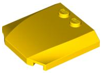Brick Wedged, Curved Triple 4 x 4 x 2/3 with 2 Studs in Yellow