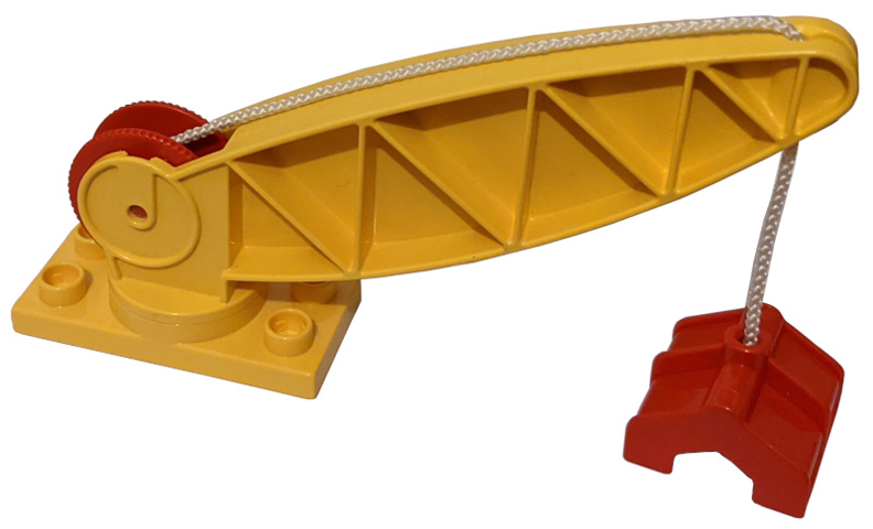Duplo Turntable Base, 2 x 4 Plate with Crane Arm, Winch, & Short Claw in Yellow