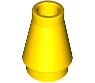 Cone 1 x 1 [No Top Groove] in Yellow