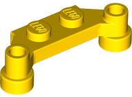 Plate Special 1 x 4 Offset with Bar Holes in Yellow