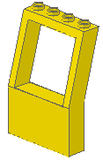 Fabuland, Window 2 x 4 x 5 with Square Top in Yellow