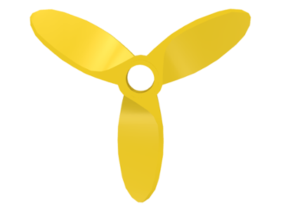 Propeller 3 Blade 5.5 Diameter with Hole for Technic Pin in Yellow