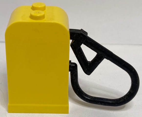 Fabuland, Equipment Fuel / Petrol Pump 2 x 4 x 4, Curved Top with Black Hose [Complete Assembly] in Yellow