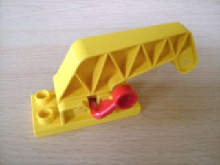 Duplo Crane Base 2 x 4 with Moveable Arm and Red Lever in Yellow