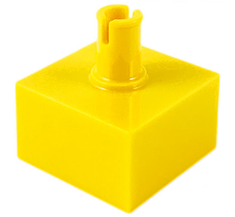 Brick Special 2 x 2 No Studs, Top Pin in Yellow
