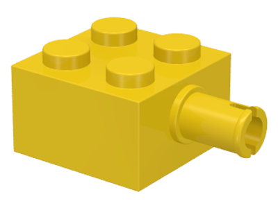 Brick Special 2 x 2 with Pin and No Axle Hole in Yellow
