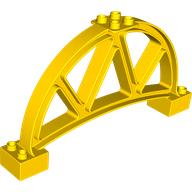 Duplo Frame / Girder / Support, Half Circle 2 x 14 x 6 in Yellow