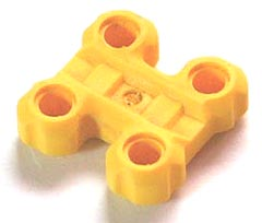 Technic Spike Connector Flexible with Four Holes, Flat Center in Yellow