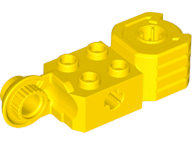 Technic Brick Special 2 x 2 with Axle Hole, Rotation Joint Ball Half [Vertical Side], Vertical Axle Hole End in Yellow