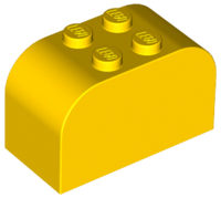 Brick Curved 2 x 4 x 2 Double [Plain] in Yellow
