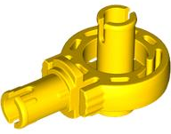 Technic Rotation Joint Ball Loop with Two Perpendicular Pins with Friction in Yellow