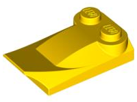Brick Wedged, Curved 2 x 3 x 2/3 Two Studs, Wing End in Yellow