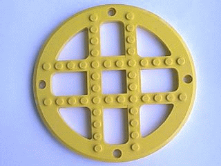 Fabuland, Plate Round 13 2/3 Stud Diameter [Type 2 Base] in Yellow