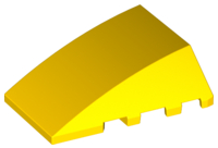 Brick Wedged, Curved 4 x 4 No Top Studs in Yellow