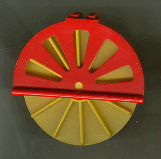 Fabuland, Waterwheel in Red Wheel-Holder in Yellow