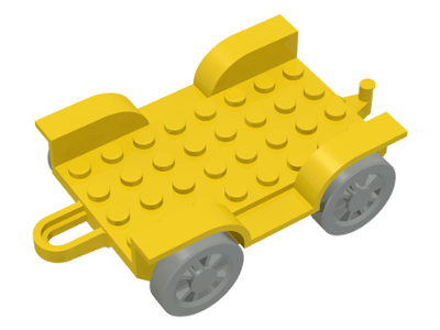 Fabuland, Vehicle Base, Car Chassis 8 x 6 with Hitch [Complete Assembly] in Yellow