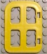 Duplo Door / Window Narrow, 1 x 3 x 2 1/2 with Four Panes in Yellow